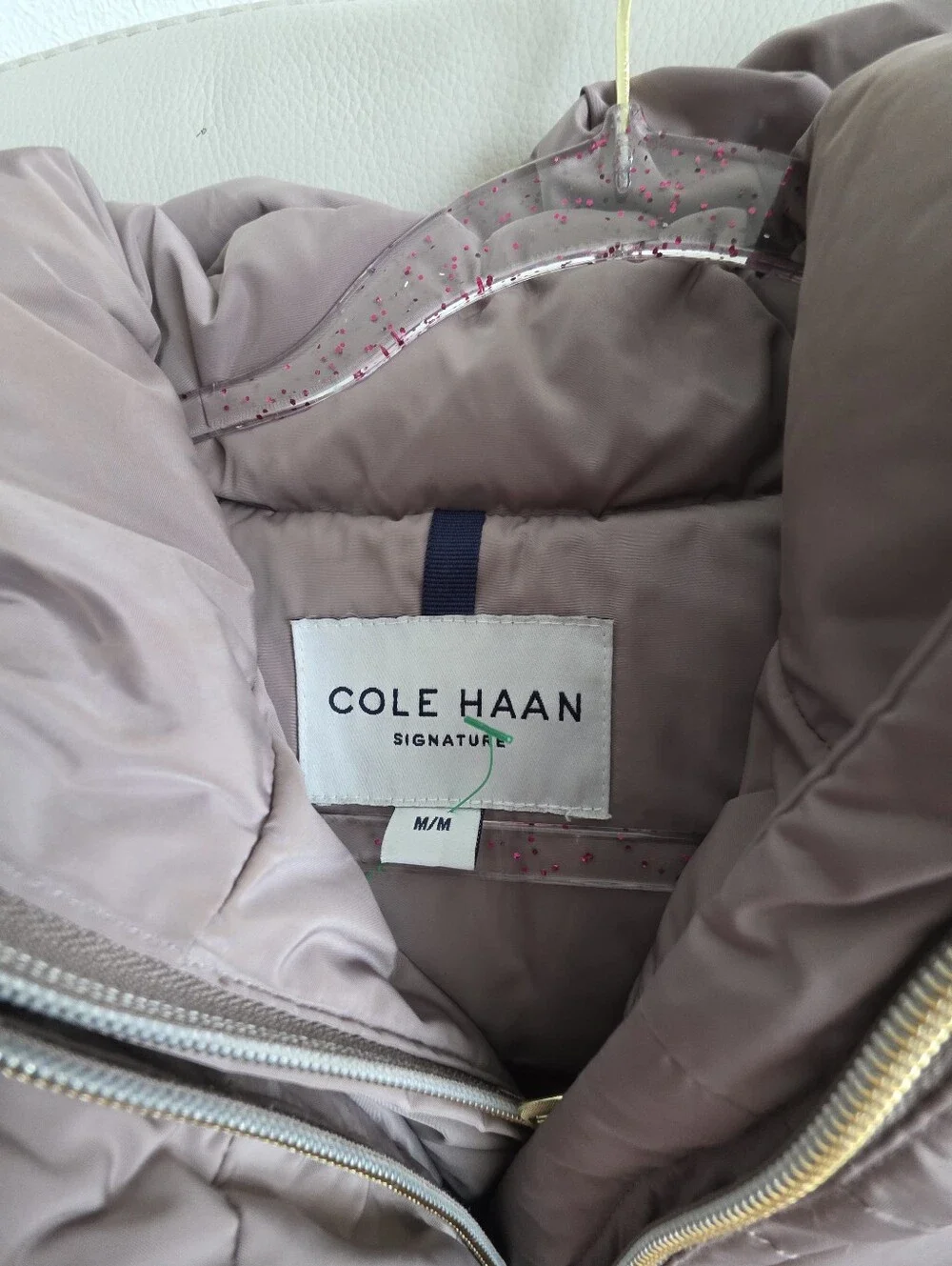 Cole Haan Signature Down Blend Puffer Coat - Mauve/Taupe - Size M